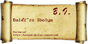Balázs Ibolya névjegykártya